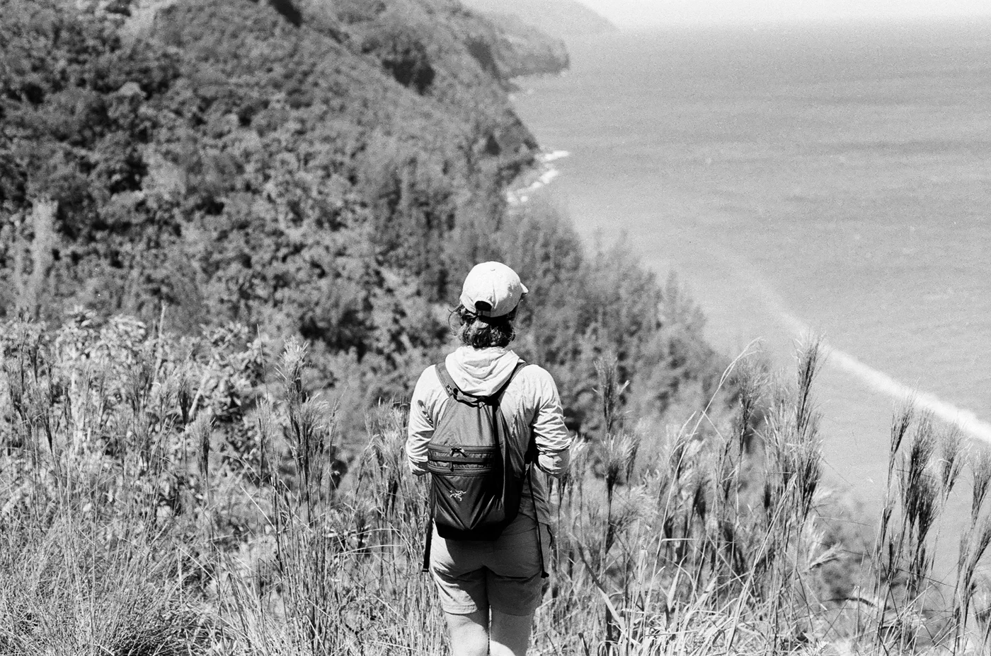 A'lia in front of Ha'ena coastline